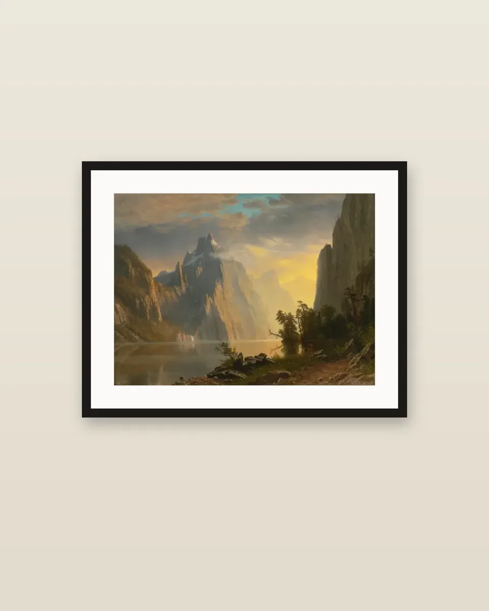 Lake in the Sierra Nevada by Albert Bierstadt, framed