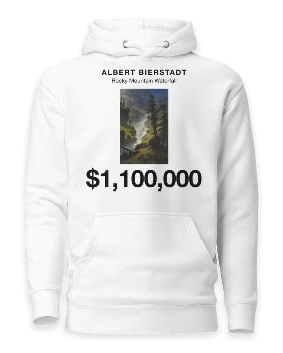 Hoodie: Rocky Mountain Waterfall by Albert Bierstadt