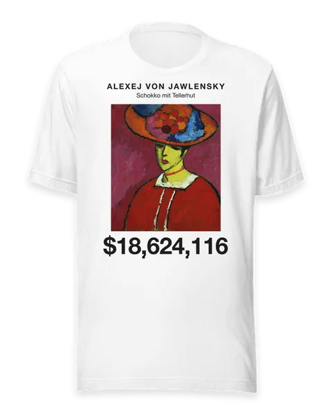 Schokko mit Tellerhut by Alexej von Jawlensky, on a white t-shirt