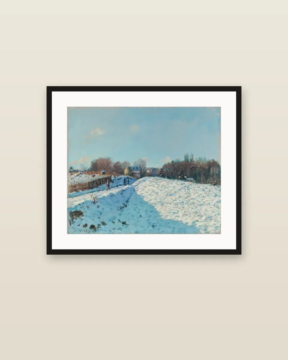 Effet de neige à Louveciennes by Alfred Sisley, framed