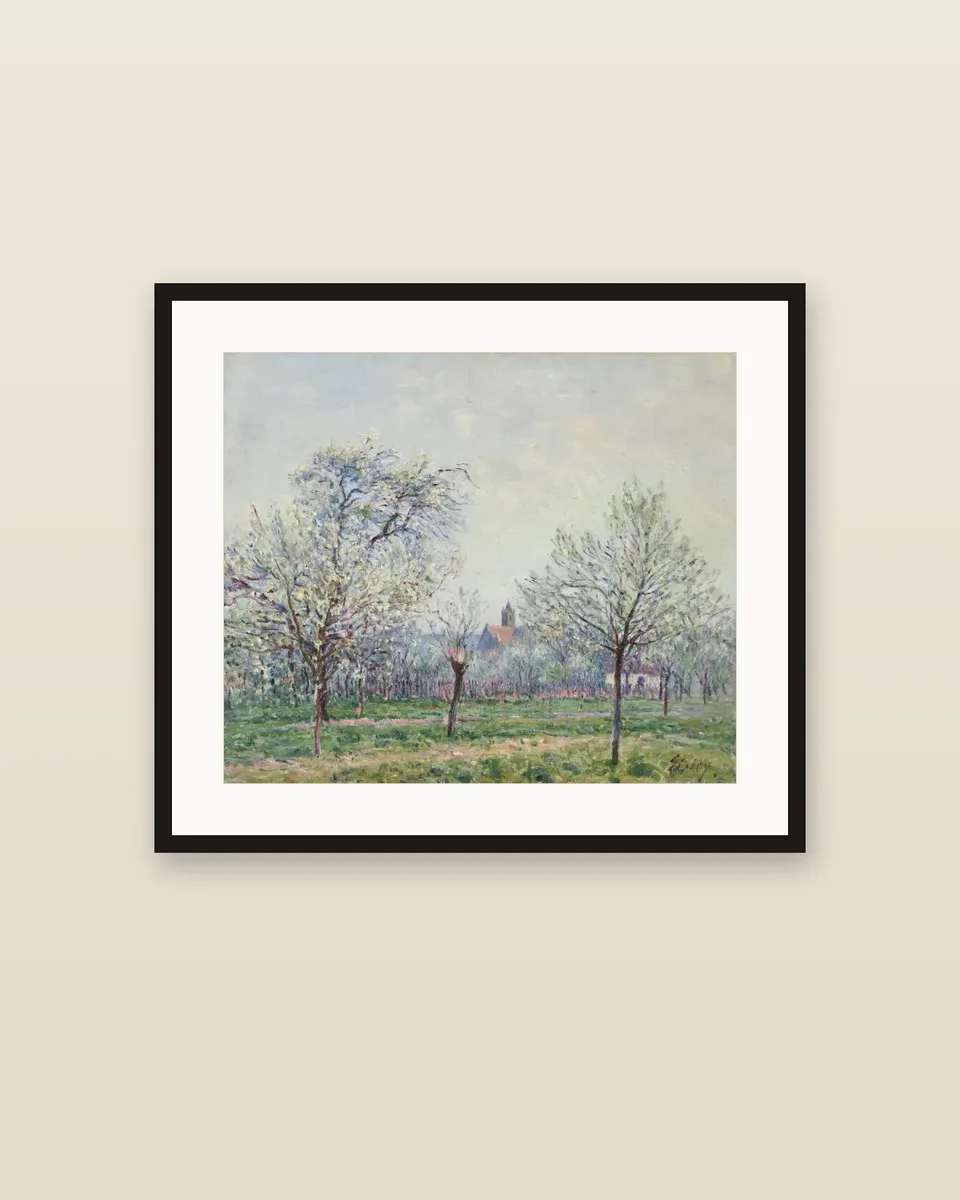 Le verger à Moret-sur-Loing, printemps by Alfred Sisley, framed