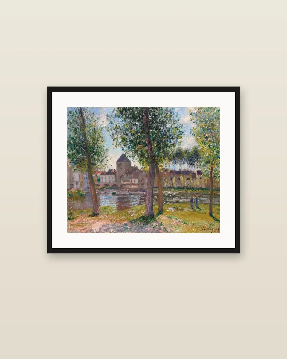 Les peupliers à Moret-sur-Loing, après-midi d'août by Alfred Sisley, framed