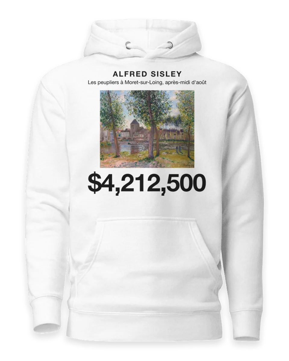 Hoodie: Les peupliers à Moret-sur-Loing, après-midi d'août by Alfred Sisley