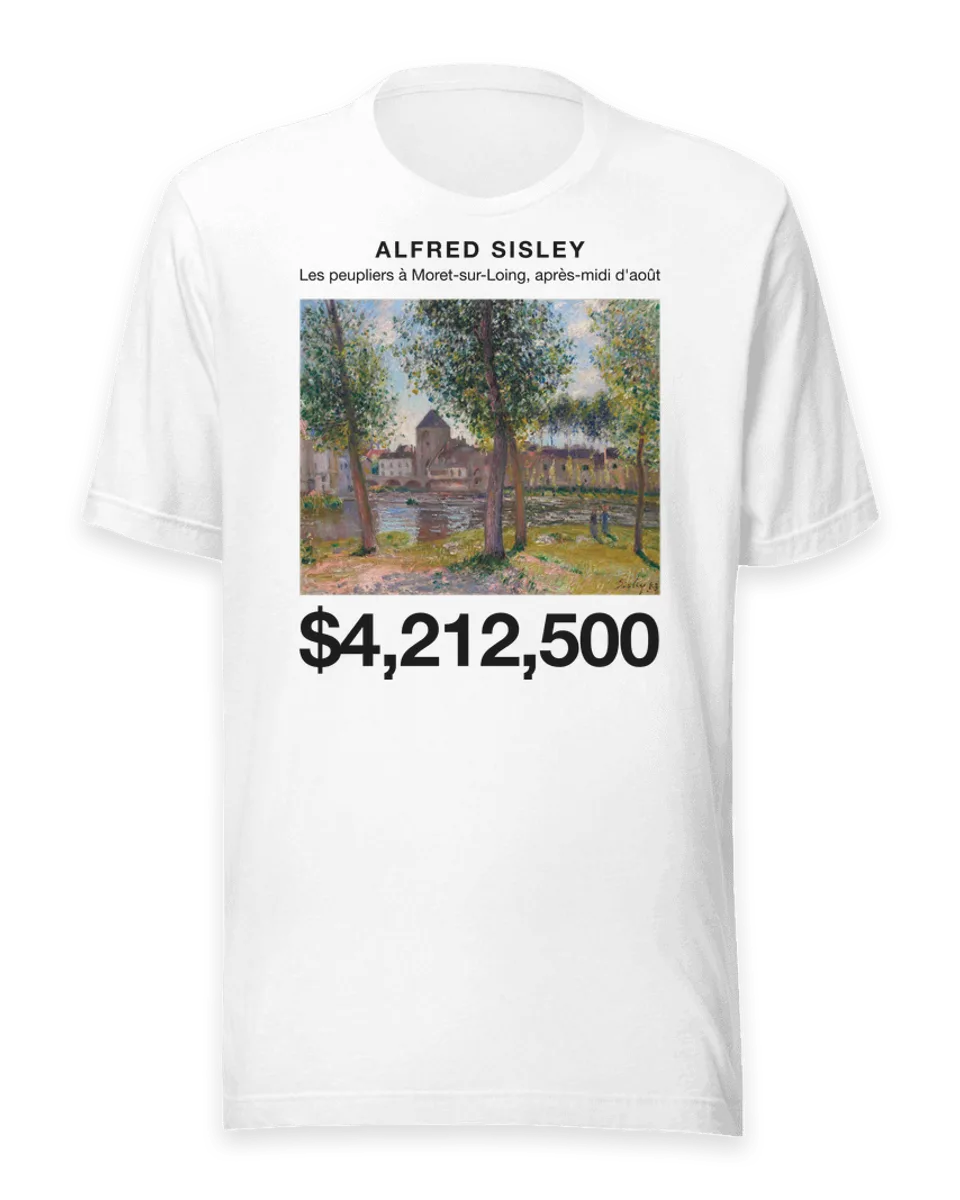 T-shirt: Les peupliers à Moret-sur-Loing, après-midi d'août by Alfred Sisley