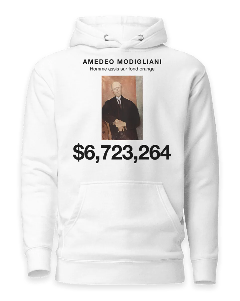 Hoodie: Homme assis sur fond orange by Amedeo Modigliani