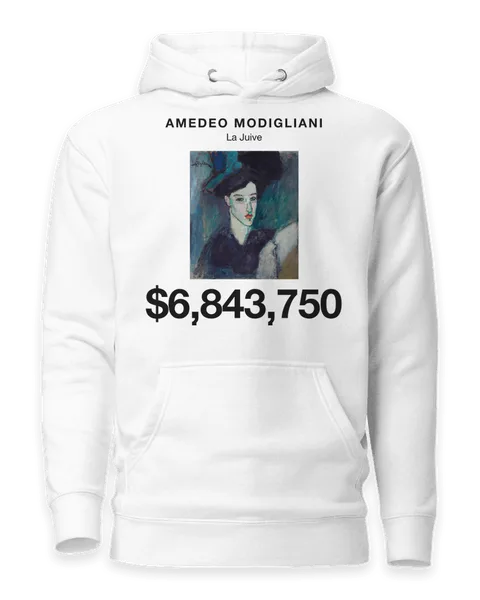 La Juive by Amedeo Modigliani, on a white hoodie