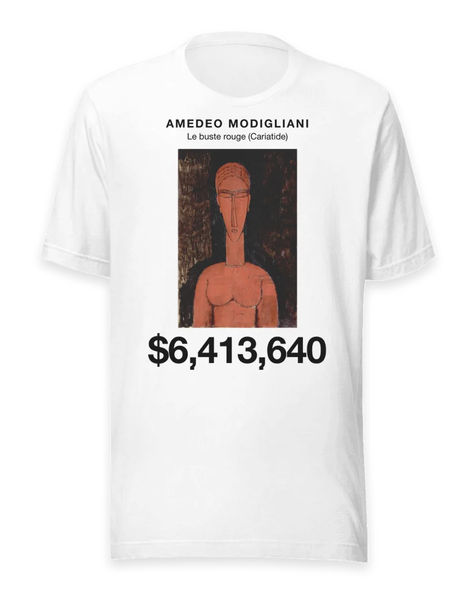 T-shirt: Le buste rouge (Cariatide) by Amedeo Modigliani