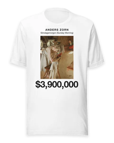 Söndagsmorgon (Sunday Morning) by Anders Zorn, on a white t-shirt