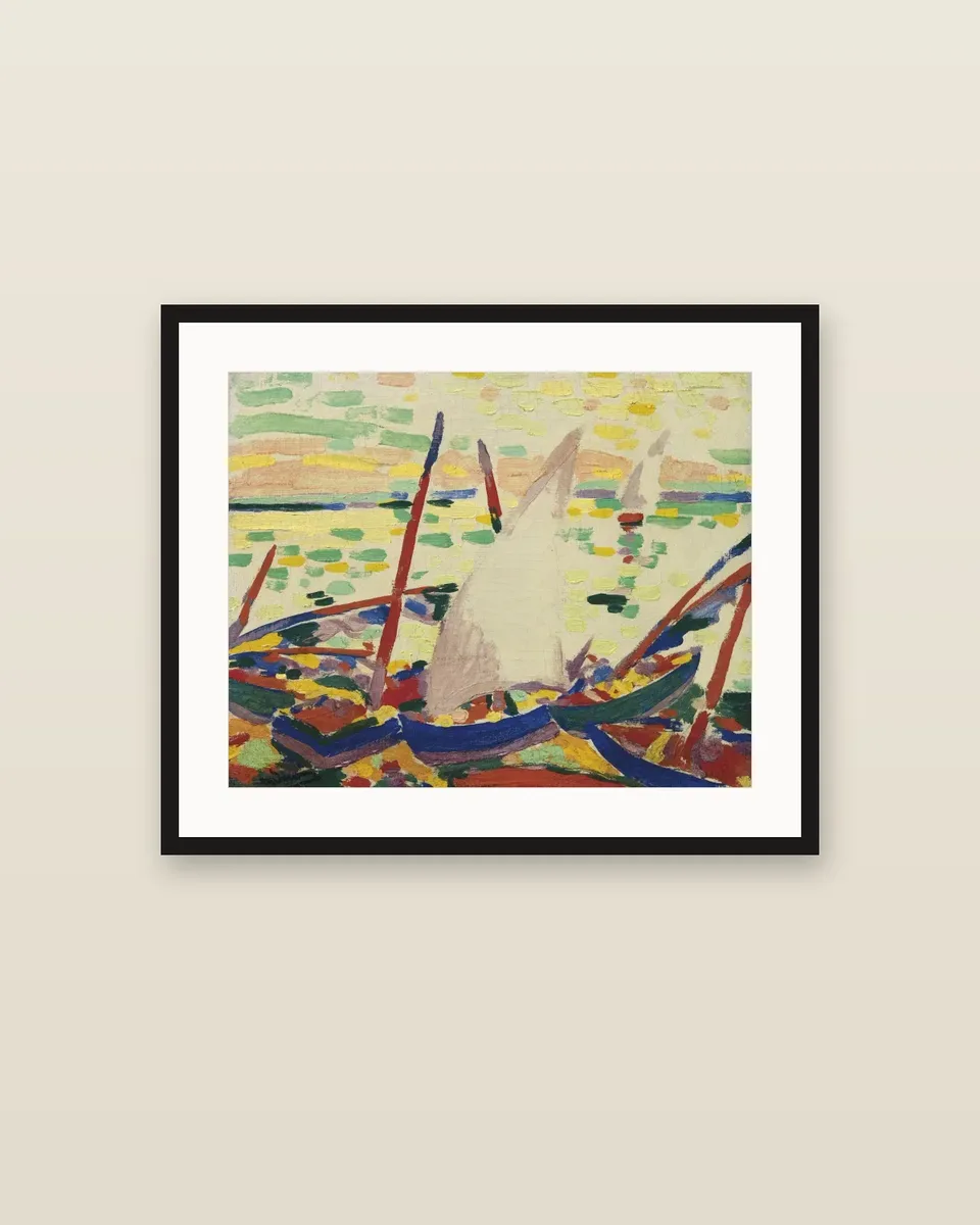 Bateaux à Collioure by André Derain, framed