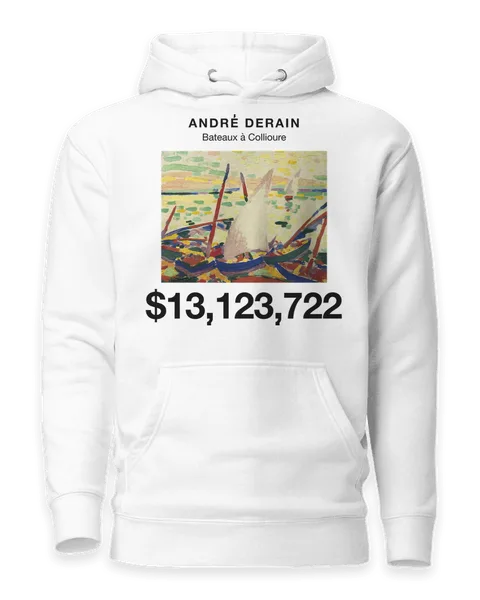 Bateaux à Collioure by André Derain, on a white hoodie