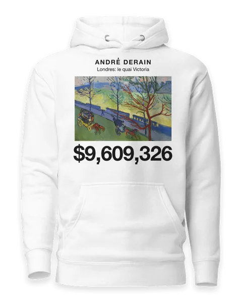 Londres: le quai Victoria by André Derain, on a white hoodie
