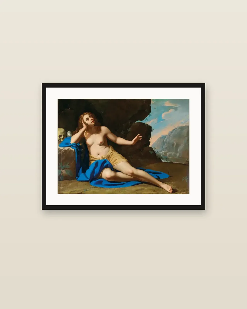 Mary Magdalene in Ecstasy by Artemisia Gentileschi, framed