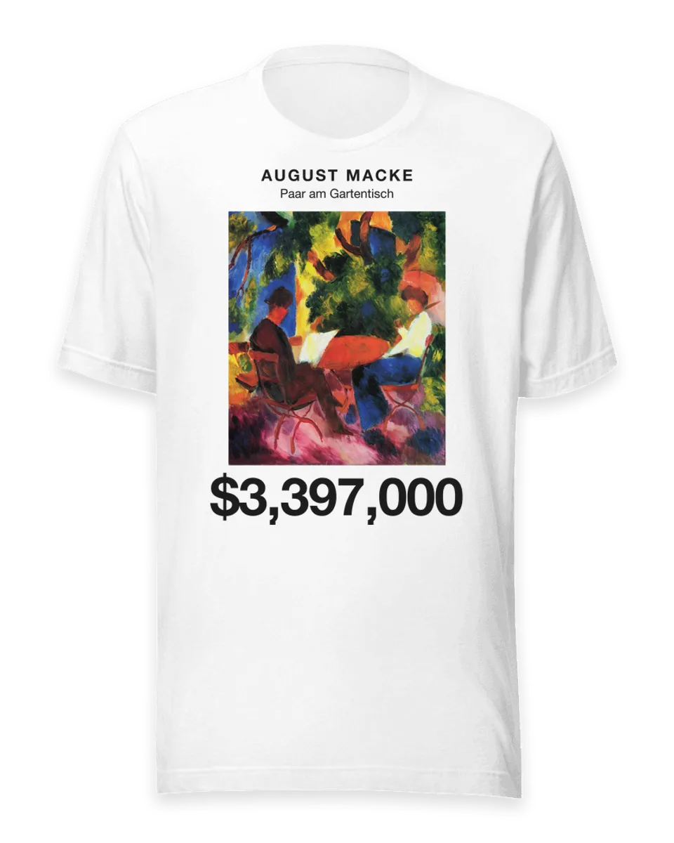 T-shirt: Paar am Gartentisch by August Macke