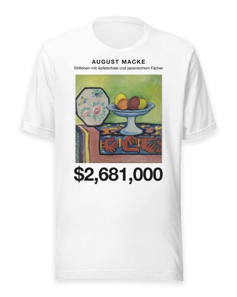 T-shirt: Stillleben mit Apfelschale und japanischem Fächer by August Macke