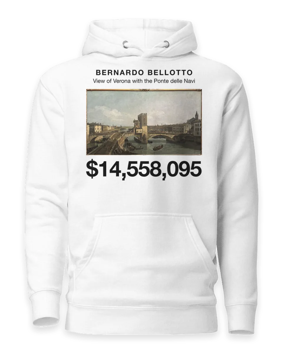 Hoodie: View of Verona with the Ponte delle Navi by Bernardo Bellotto