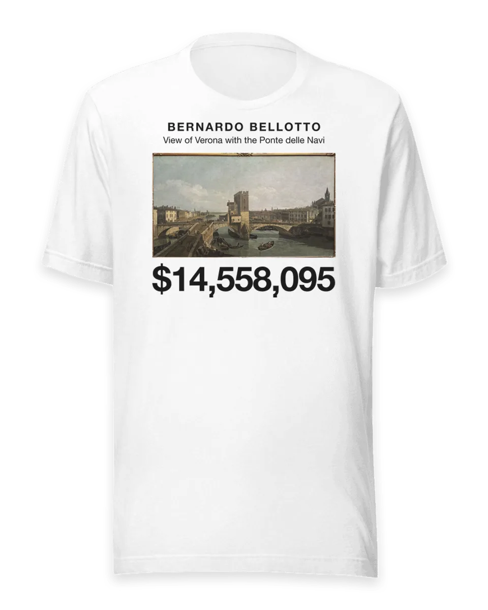 T-shirt: View of Verona with the Ponte delle Navi by Bernardo Bellotto