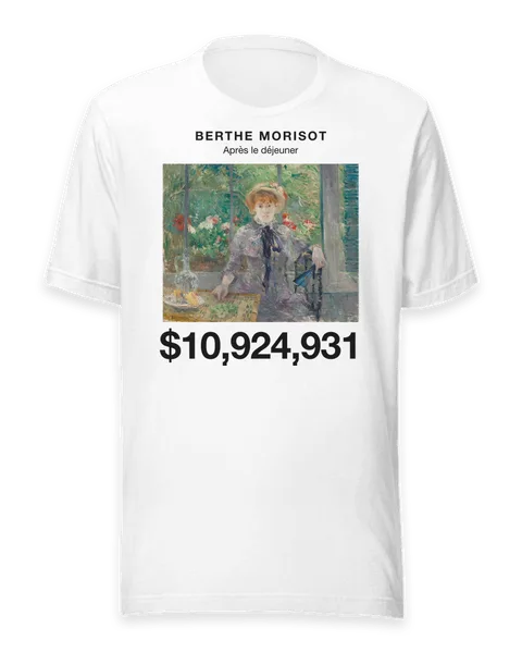Après le déjeuner by Berthe Morisot, on a white t-shirt