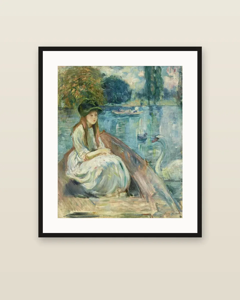 Jeanne Fourmanoir sur le lac by Berthe Morisot, framed