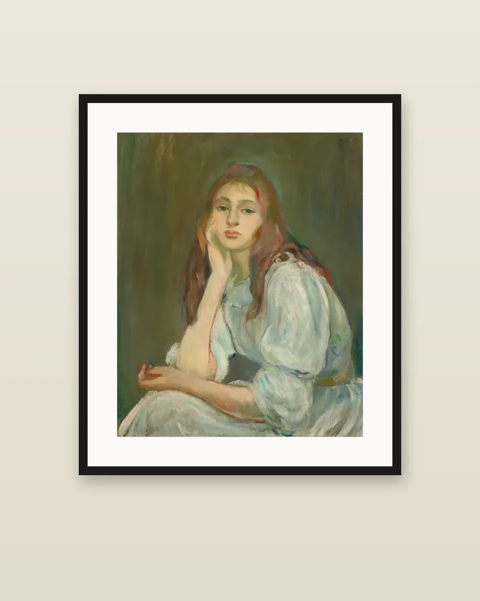 Julie rêveuse by Berthe Morisot, framed
