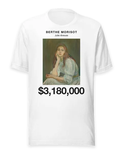 Julie rêveuse by Berthe Morisot, on a white t-shirt