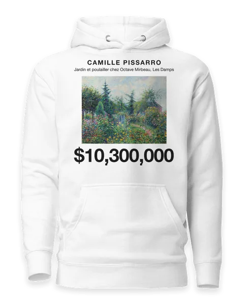 Jardin et poulailler chez Octave Mirbeau, Les Damps by Camille Pissarro, on a white hoodie