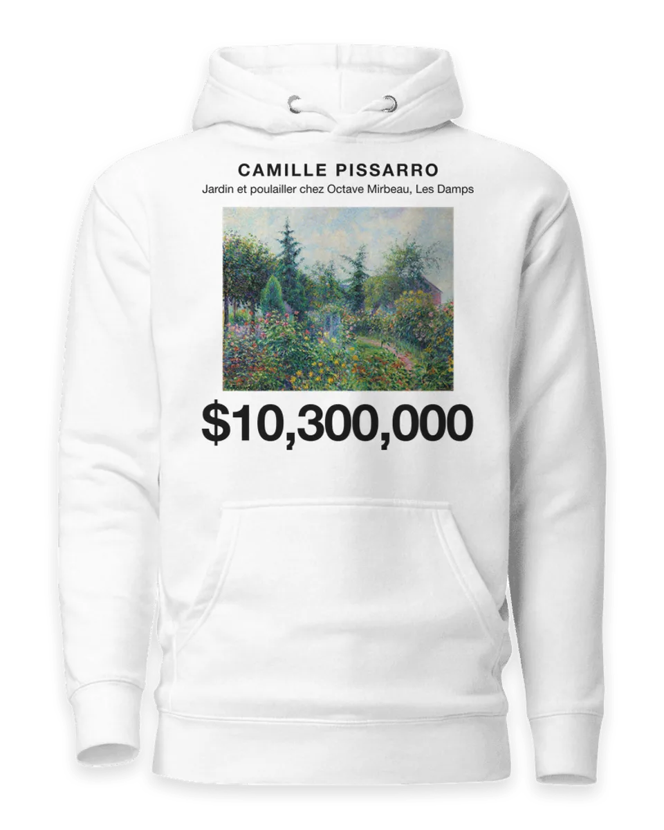 Hoodie: Jardin et poulailler chez Octave Mirbeau, Les Damps by Camille Pissarro