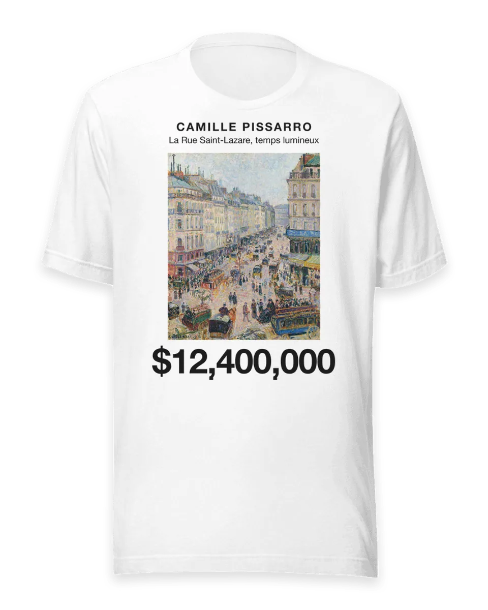 T-shirt: La Rue Saint-Lazare, temps lumineux by Camille Pissarro