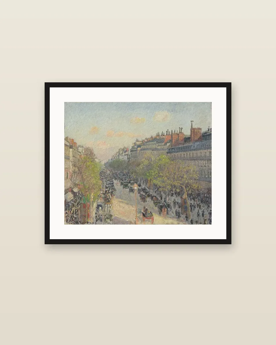 Le Boulevard Montmartre, fin de journée by Camille Pissarro, framed
