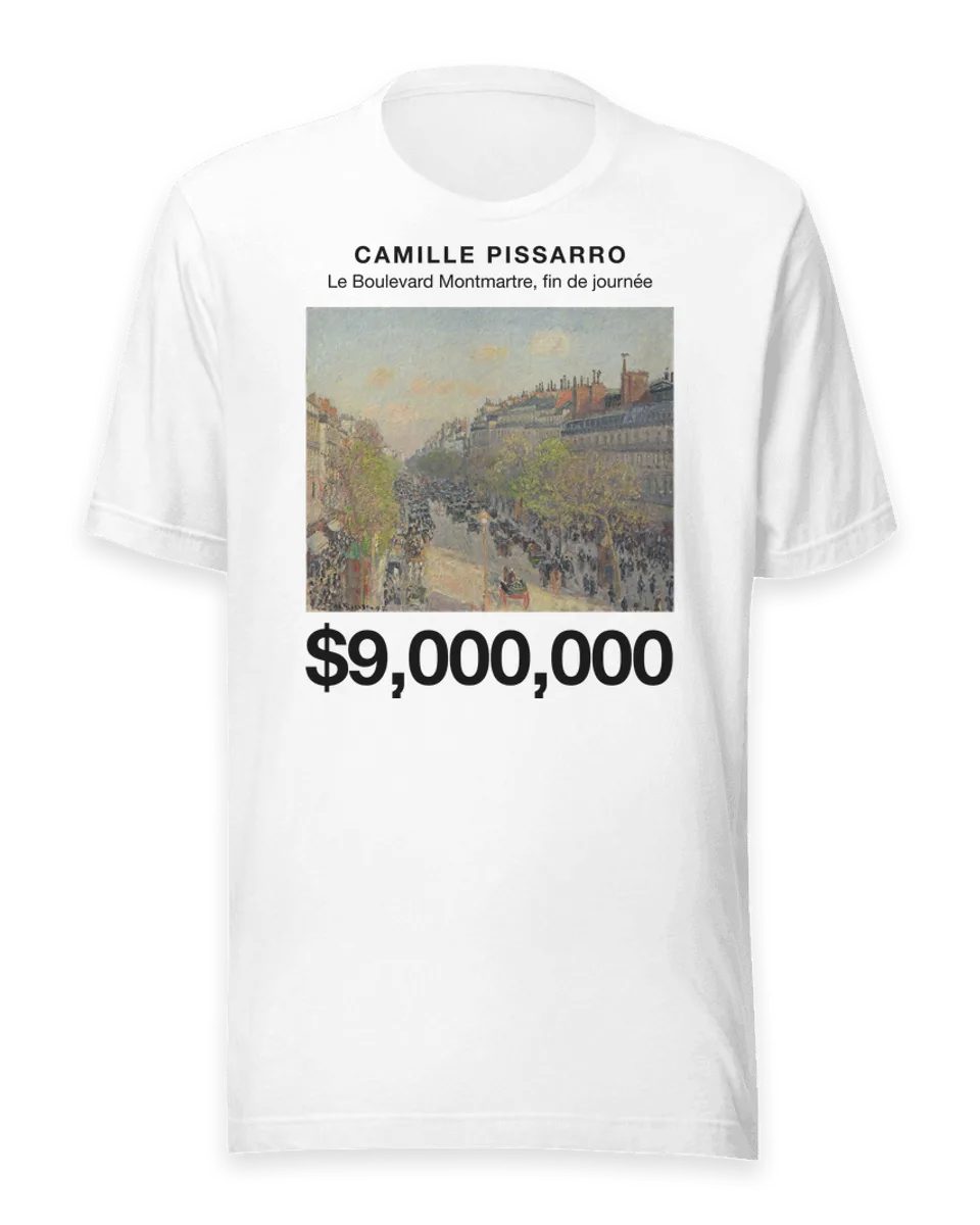 T-shirt: Le Boulevard Montmartre, fin de journée by Camille Pissarro