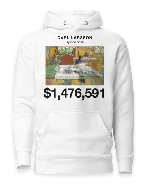 Syende flicka by Carl Larsson, on a white hoodie
