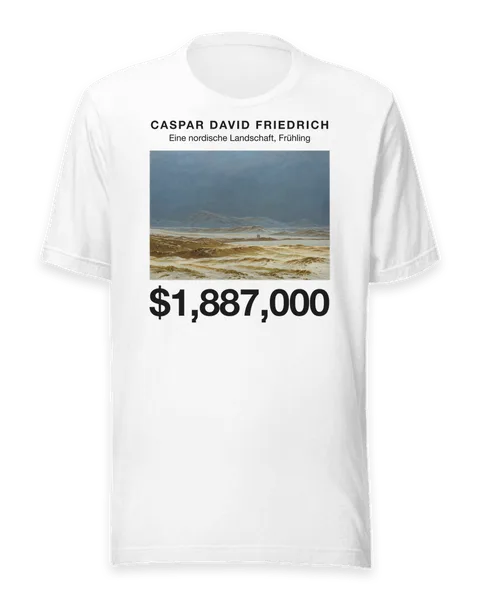 Eine nordische Landschaft, Frühling by Caspar David Friedrich, on a white t-shirt