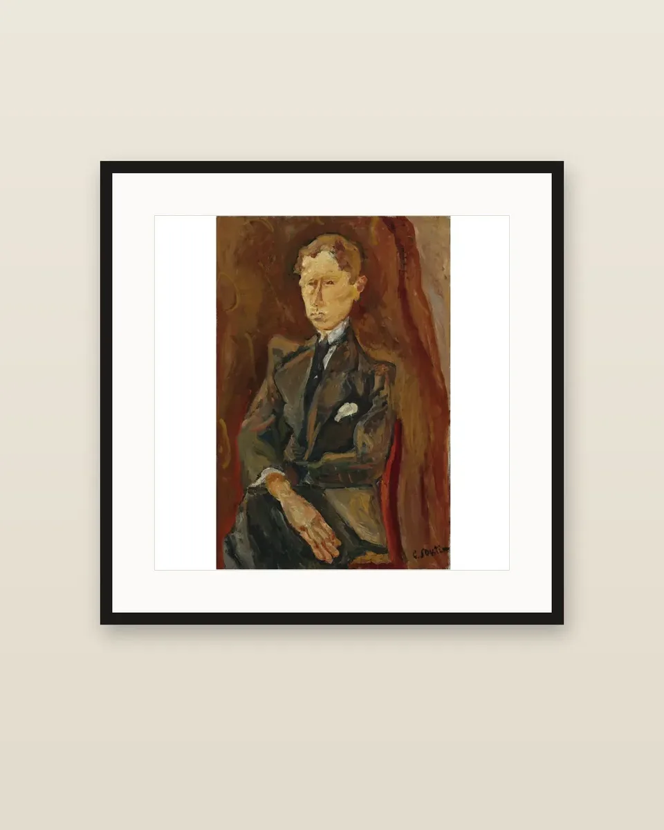 L'homme au foulard rouge by Chaïm Soutine, framed