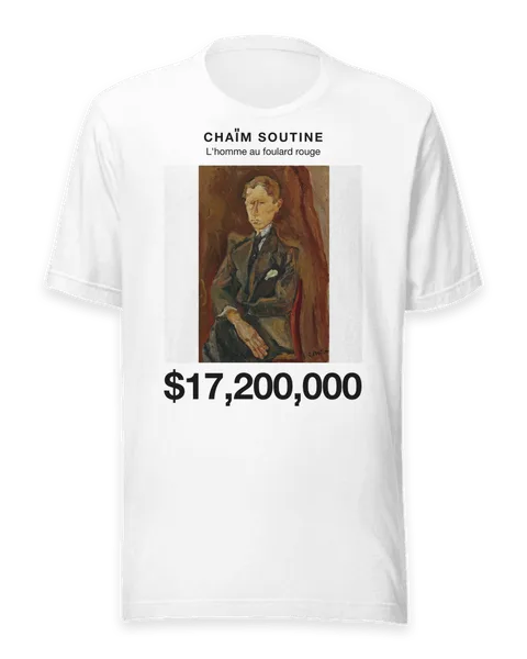 L'homme au foulard rouge by Chaïm Soutine, on a white t-shirt
