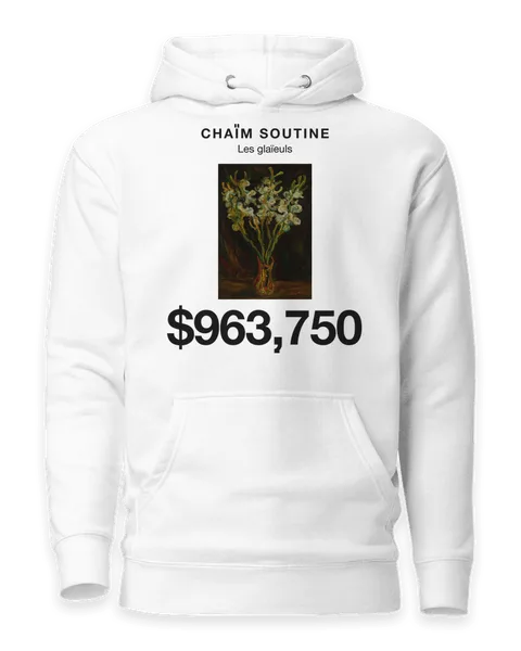 Les glaïeuls by Chaïm Soutine, on a white hoodie