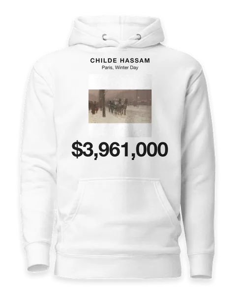 Paris, Winter Day by Childe Hassam, on a white hoodie