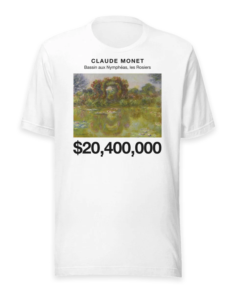T-shirt: Bassin aux Nymphéas, les Rosiers by Claude Monet