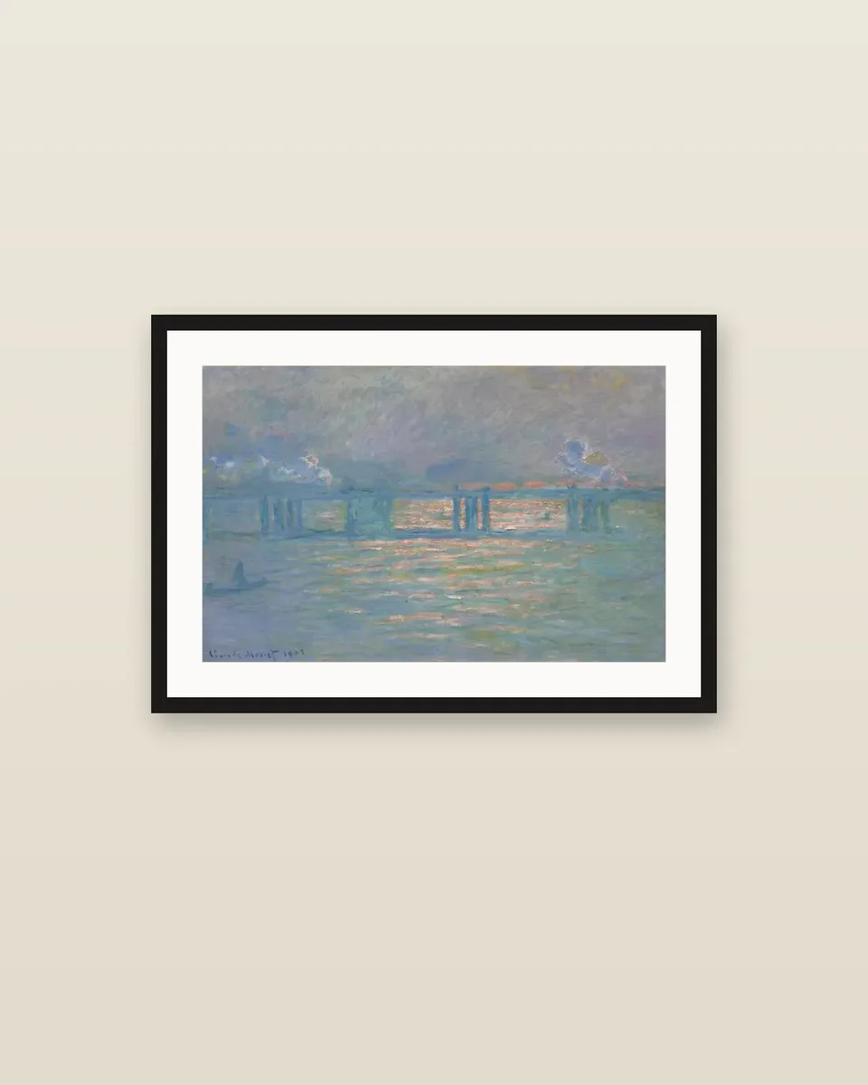 Charing Cross Bridge by Claude Monet, framed