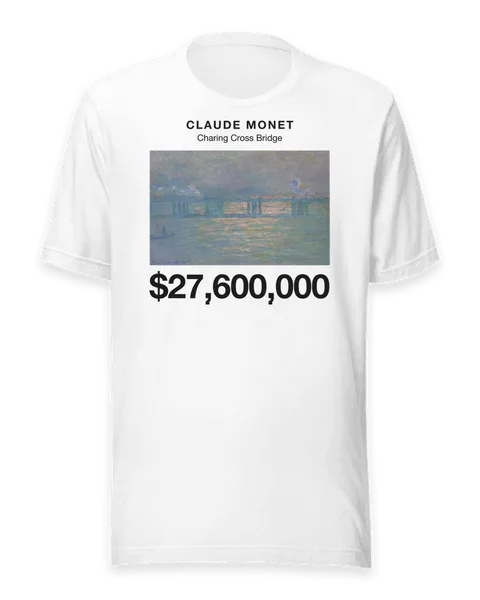 Charing Cross Bridge by Claude Monet, on a white t-shirt