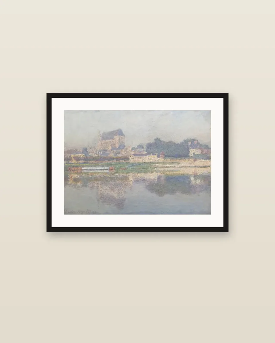 Église de Vernon, soleil by Claude Monet, framed