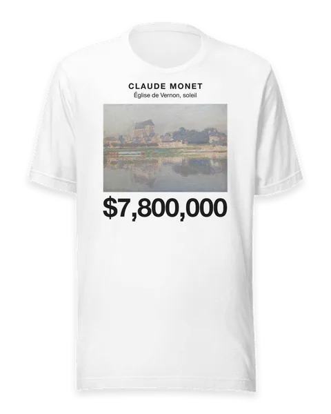 Église de Vernon, soleil by Claude Monet, on a white t-shirt
