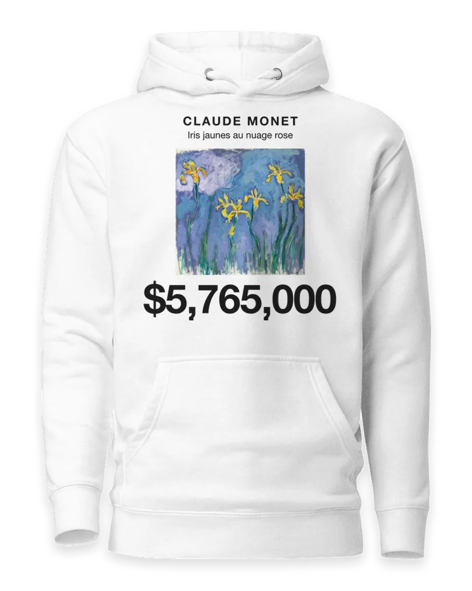Hoodie: Iris jaunes au nuage rose by Claude Monet