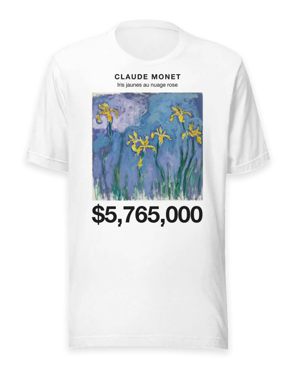 T-shirt: Iris jaunes au nuage rose by Claude Monet