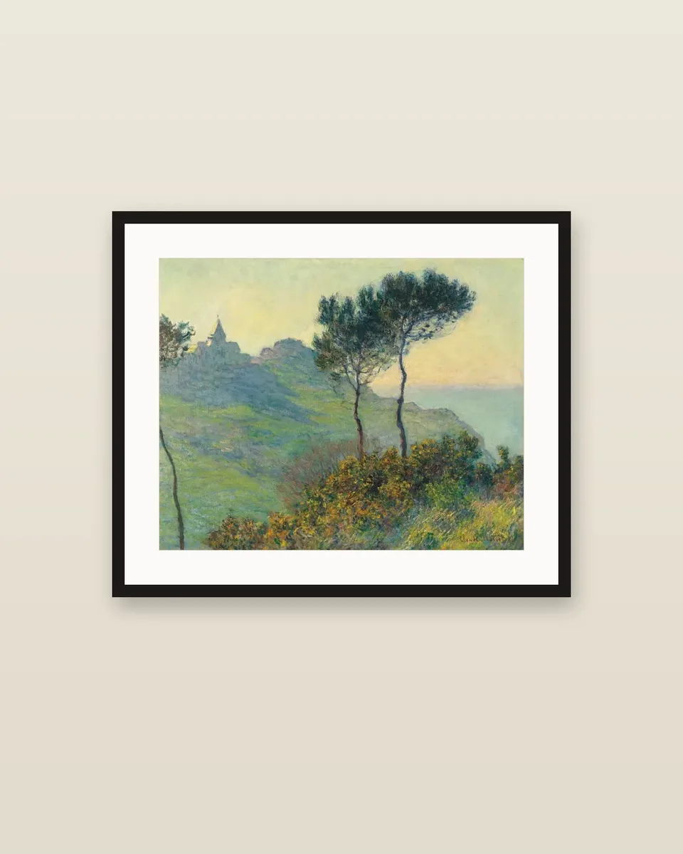 L’Église de Varengeville, soleil couchant by Claude Monet, framed
