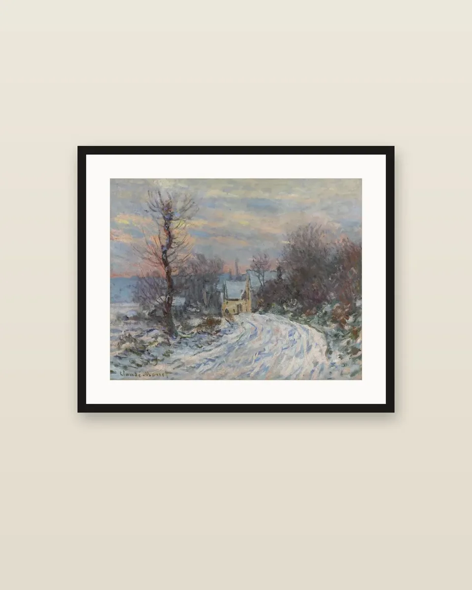 L’Entrée de Giverny en Hiver by Claude Monet, framed