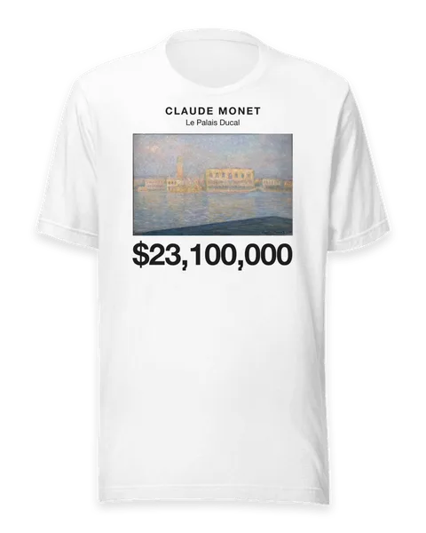 Le Palais Ducal by Claude Monet, on a white t-shirt