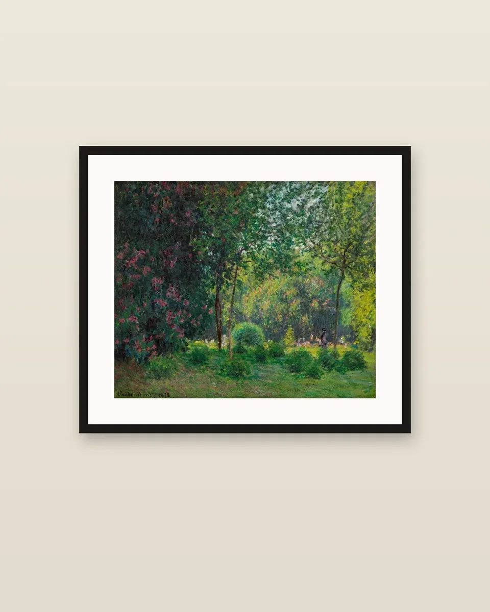 Le parc Monceau by Claude Monet, framed