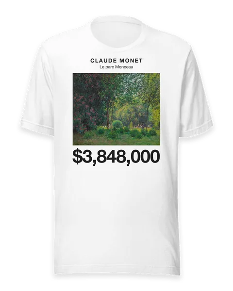 Le parc Monceau by Claude Monet, on a white t-shirt