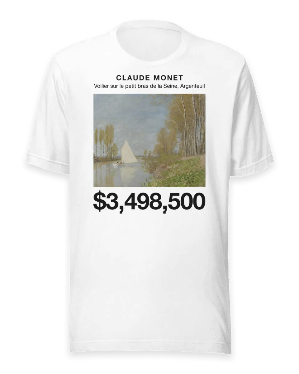 T-shirt: Voilier sur le petit bras de la Seine, Argenteuil by Claude Monet