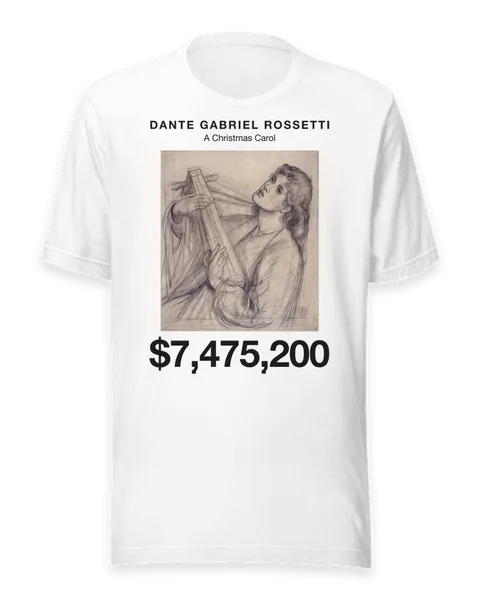 A Christmas Carol by Dante Gabriel Rossetti, on a white t-shirt