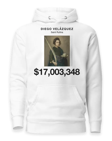 Saint Rufina by Diego Velázquez, on a white hoodie